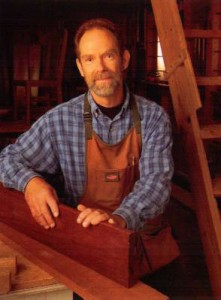 Robert Jarry in his Austin TX woodworking shop