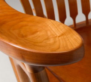 Wood rocking chair hand crafted by Robert Jarry (detail)