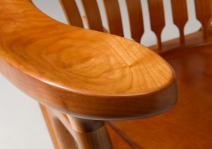 Wood rocking chair hand crafted by Robert Jarry (detail)