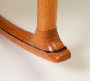 Wood rocking chair hand crafted by Robert Jarry (detail)