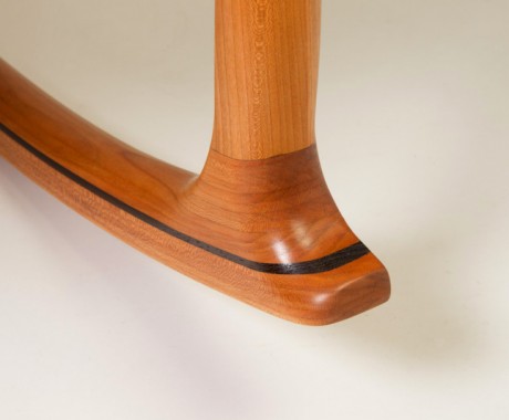 Wood rocking chair hand crafted by Robert Jarry (detail)