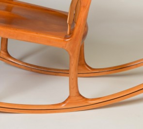 Wood rocking chair hand crafted by Robert Jarry (detail)